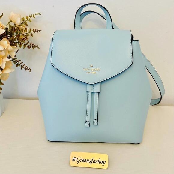 Kate spade Lizzie Medium Flap Backpack frosty sky